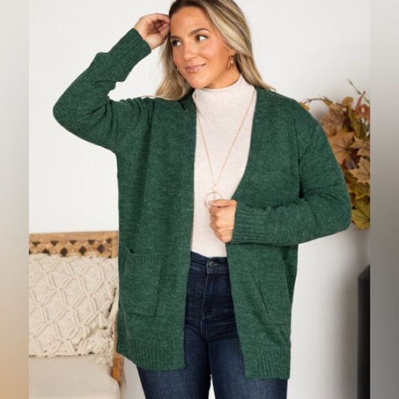Fury Wool Blend Open Front Green Cardigan L - Picture 1 of 6